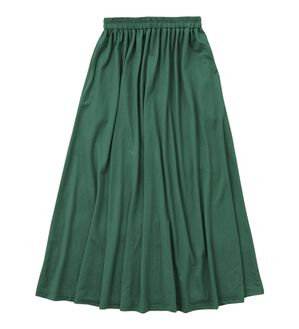 Viola e Viola（ヴィオラ エ ヴィオラ）の「【接触冷感機能付】ひんやり冷感ギャザーフレアースカート（ロングスカート）」｜グリーン