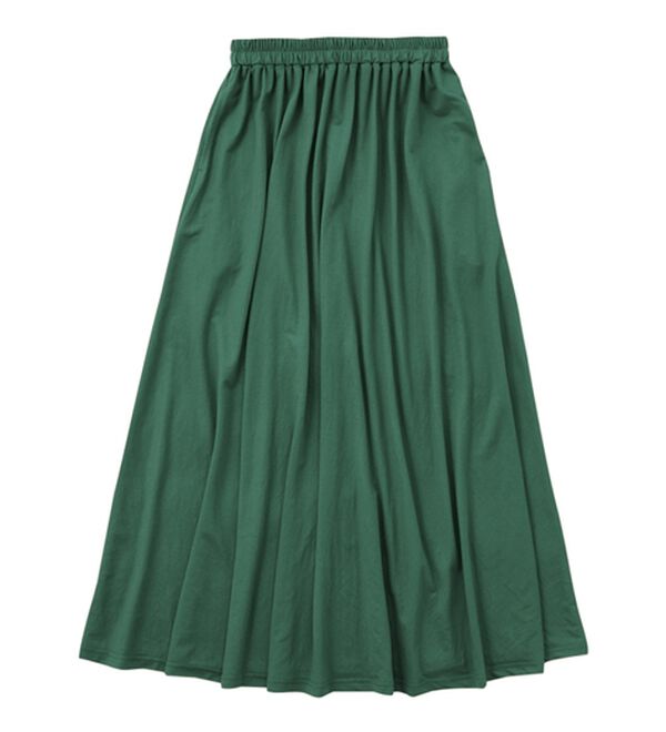 Viola e Viola（ヴィオラ エ ヴィオラ）の「【接触冷感機能付】ひんやり冷感ギャザーフレアースカート（ロングスカート）」｜グリーン
