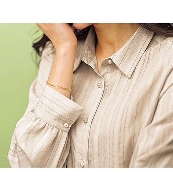 BELLUNA（ベルーナ）の「ドビーストライプ素材タック使いチュニック（チュニック）」｜詳細画像