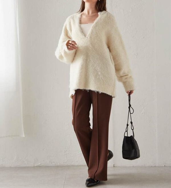 RANAN（ラナン）の「美脚見えツイルフレアーパンツ（フルレングスパンツ）」｜詳細画像