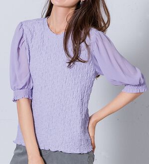 RANAN（ラナン）の「ボリューム袖ぽこぽこＴシャツ（カットソー）」｜詳細画像