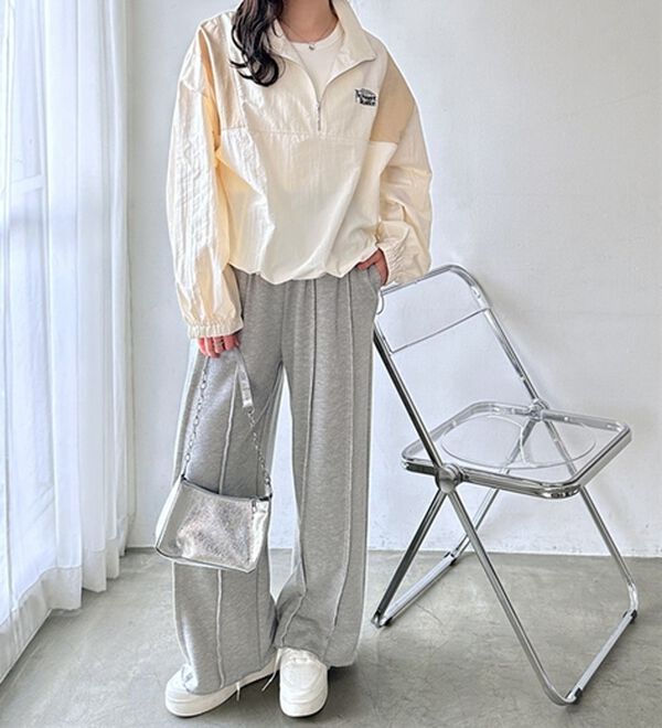 GeeRA（ジーラ）の「ハーフジップ配色ナイロンブルゾン（ブルゾン）」｜詳細画像