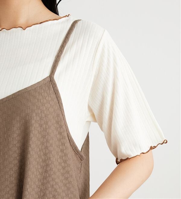 BELLUNA（ベルーナ）の「【2点セット】メローインナー＆キャミワンピースセット（アンサンブル）」｜詳細画像