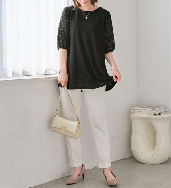 Viola e Viola（ヴィオラ エ ヴィオラ）の「袖レース切替チュニック（チュニック）」｜詳細画像