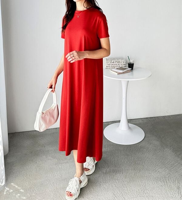 GeeRA（ジーラ）の「【接触冷感】フレアーシルエットロングワンピース（ロングワンピース）」｜詳細画像