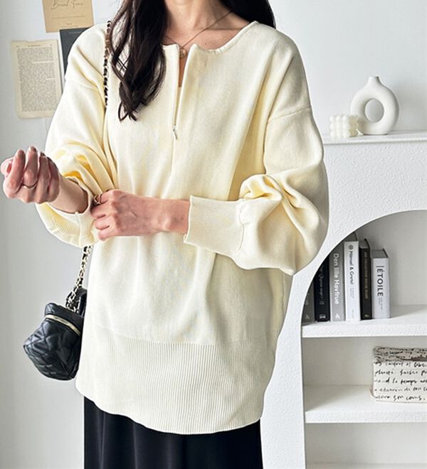 GeeRA（ジーラ）の「ハーフジップニットプルオーバー（ニット・セーター）」｜詳細画像