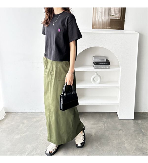 GeeRA（ジーラ）の「【Ｕ．Ｓ．　ＰＯＬＯ　ＡＳＳＮ．】ショート丈Ｔシャツ（Tシャツ）」｜詳細画像