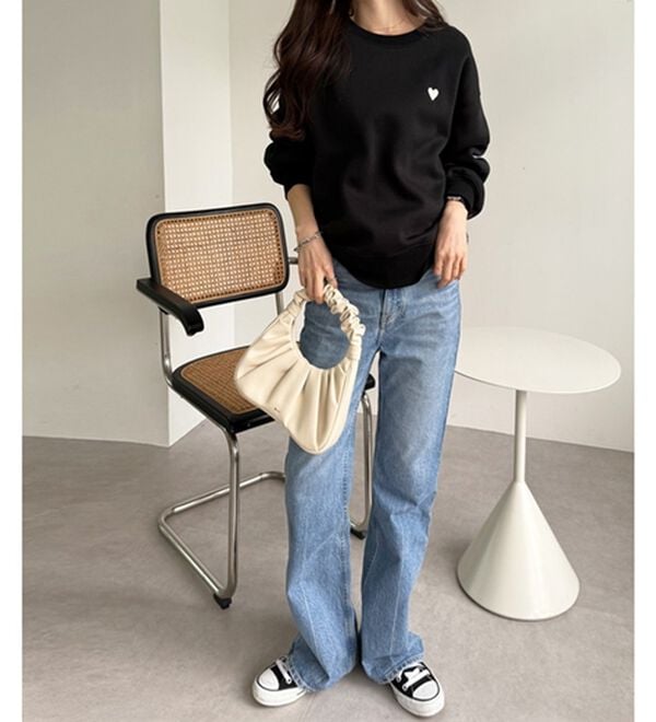 GeeRA（ジーラ）の「ロゴ＆ハート刺しゅう裏起毛スウェット（トレーナー・スウェット）」｜詳細画像