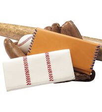 「本物を使ったベースボール長財布（メンズ財布・パスケース）」