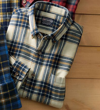 「＜アウトドアプロダクツ＞ふんわり起毛柔らかチェックネルシャツ（メンズシャツ）」