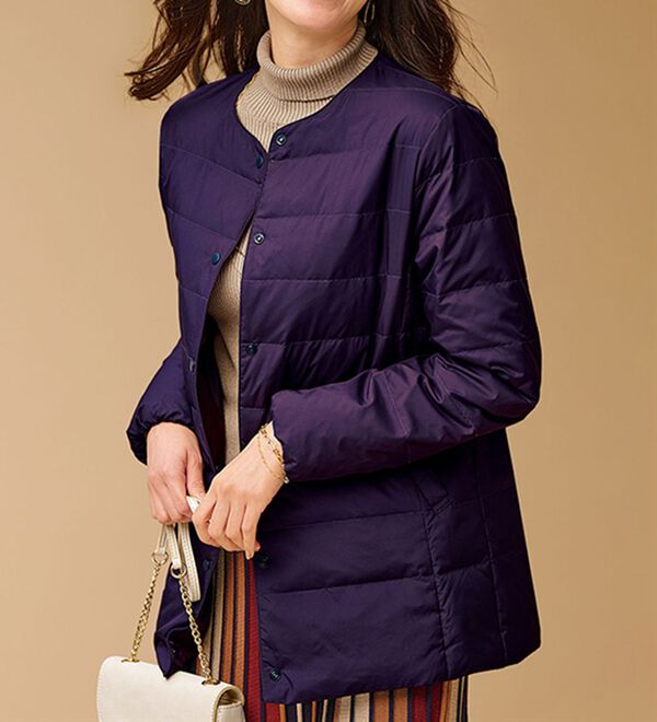 BELLUNA（ベルーナ）の「フレンチダウン使いノーカラージャケット（ショートコート）」｜詳細画像