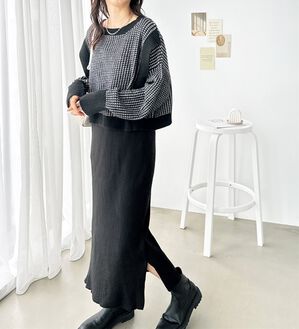 GeeRA（ジーラ）の「レイヤード２点セットワンピース（ニットワンピース）」｜詳細画像