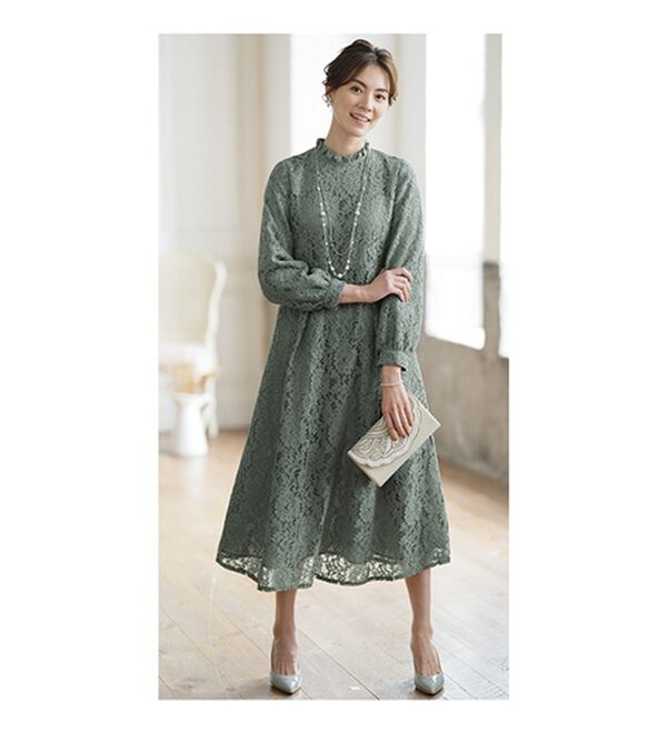 BELLUNA（ベルーナ）の「フリルデザイン総レースワンピース（その他ワンピース）」｜詳細画像