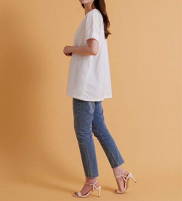 BELLUNA（ベルーナ）の「ボーダーチュール重ねチュニック（チュニック）」｜詳細画像