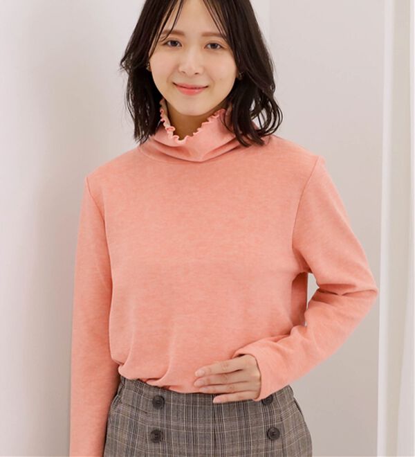BELLUNA（ベルーナ）の「なめらかタッチ起毛素材配色インナープルオーバー（カットソー）」｜詳細画像