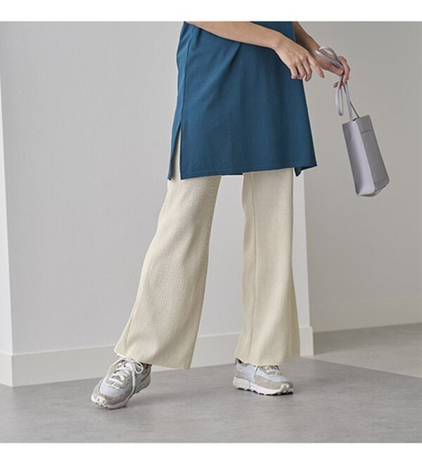 BELLUNA（ベルーナ）の「ランダムクレープパンツ（フルレングスパンツ）」｜詳細画像