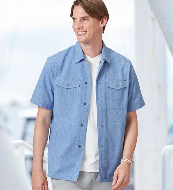 「さらにさらっと楊柳素材のシャツジャケット（メンズジャケット）」｜詳細画像