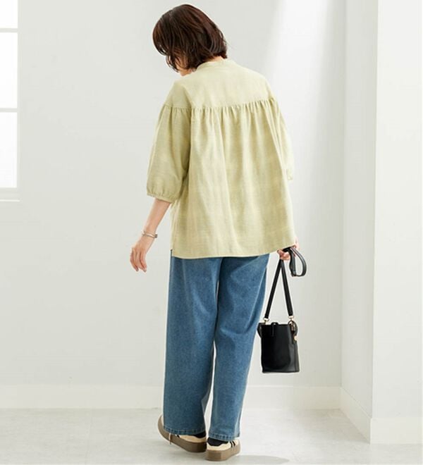 BELLUNA（ベルーナ）の「ダブルガーゼ素材切替デザインブラウス（ブラウス）」｜詳細画像