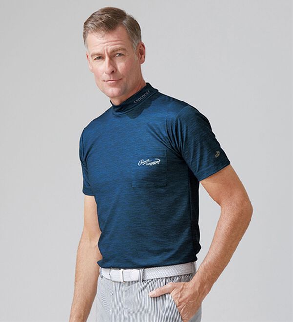 「【３色組】＜クロコダイル＞夏・快適！氷撃冷感（Ｒ）ハイネック３色組（メンズ肌着・インナーウェア）」｜半袖3色組