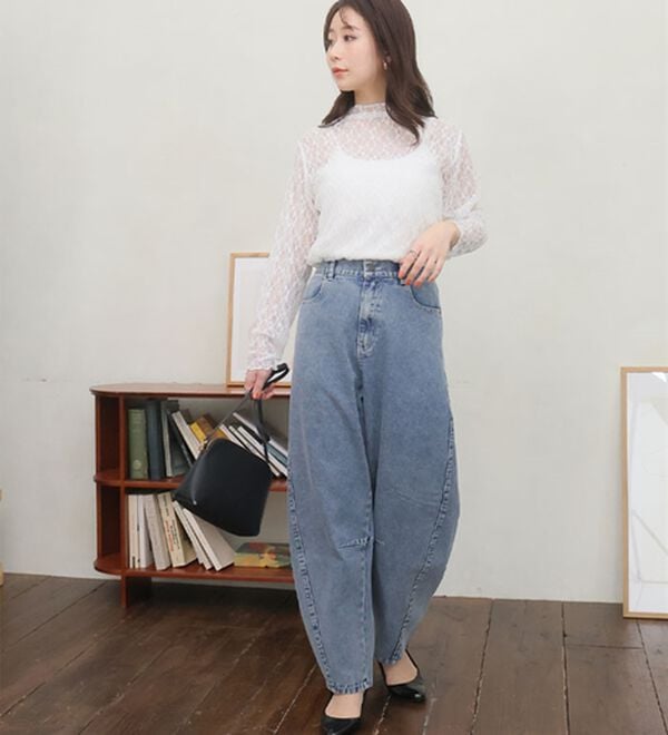 A HAPPY MARILYN（アハッピーマリリン）の「【Ｌ～８Ｌ】トレンドスタイルの、バレルパンツ。（ワイドパンツ・ガウチョ）」｜詳細画像