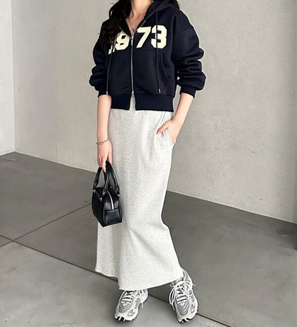 GeeRA（ジーラ）の「【着回し力◎】楽ちんすっきり見え！リブロングスカート（ロングスカート）」｜詳細画像