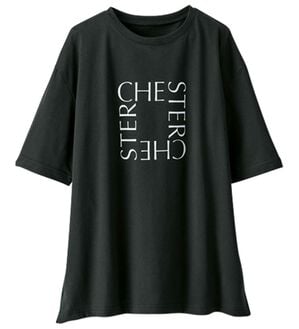 BELLUNA（ベルーナ）の「汗ジミ対策！よれない大人のプリントＴシャツ（Tシャツ）」｜黒