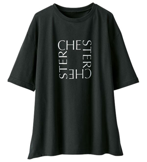 BELLUNA（ベルーナ）の「汗ジミ対策！よれない大人のプリントＴシャツ（Tシャツ）」｜黒