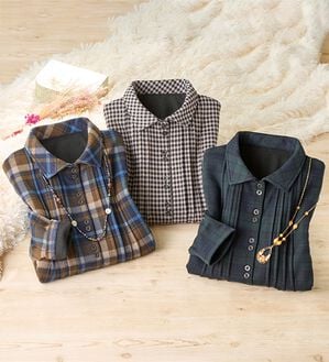 ルフラン（ルフラン）の「【３色組】〔ホカロン〕あったか裏起毛チュニック（カットソー）」｜詳細画像