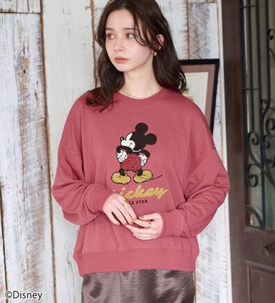 BELLUNA（ベルーナ）の「＜Ｄｉｓｎｅｙ＞【ミッキー】サガラ刺しゅう裏毛トレーナー（トレーナー・スウェット）」