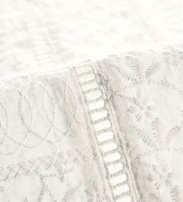 BELLUNA（ベルーナ）の「綿１００％ボーダー刺しゅう切替ブラウス（ブラウス）」｜詳細画像