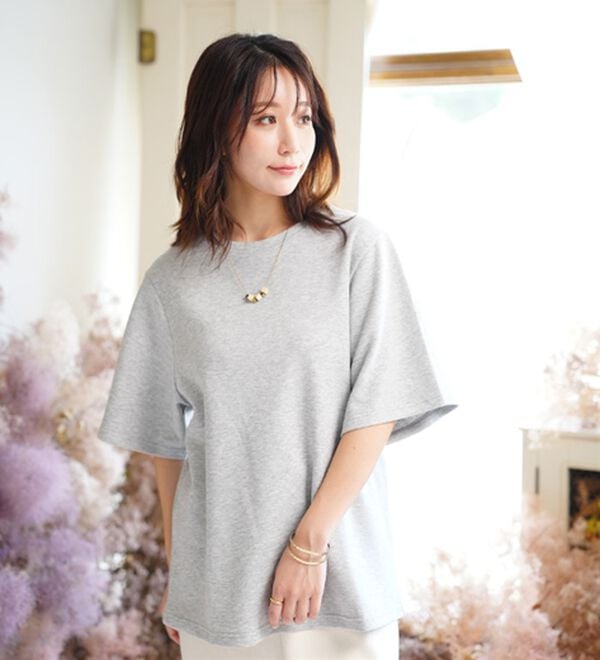 A HAPPY MARILYN（アハッピーマリリン）の「【Ｍ～８Ｌ】名品！「３つのシルエット」と「長袖／半袖」から選べる 綿混 ベーシック Ｔシャツ（Tシャツ）」｜詳細画像