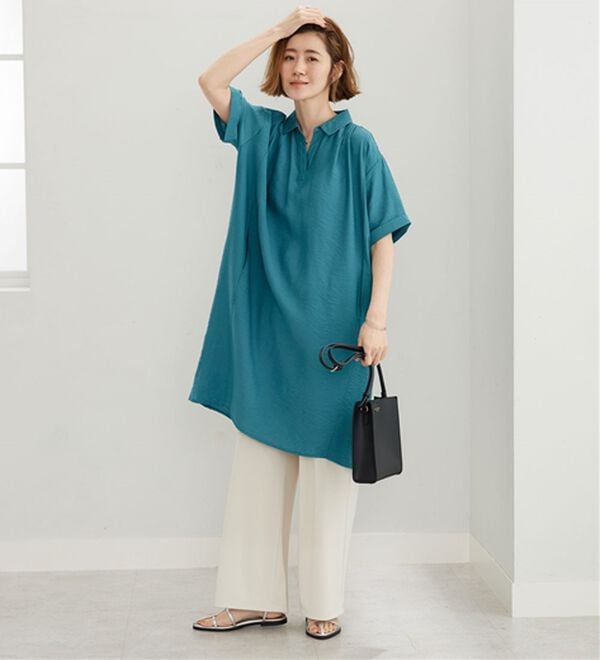 BELLUNA（ベルーナ）の「レーヨンナイロン素材切替ワンピース（その他ワンピース）」｜詳細画像