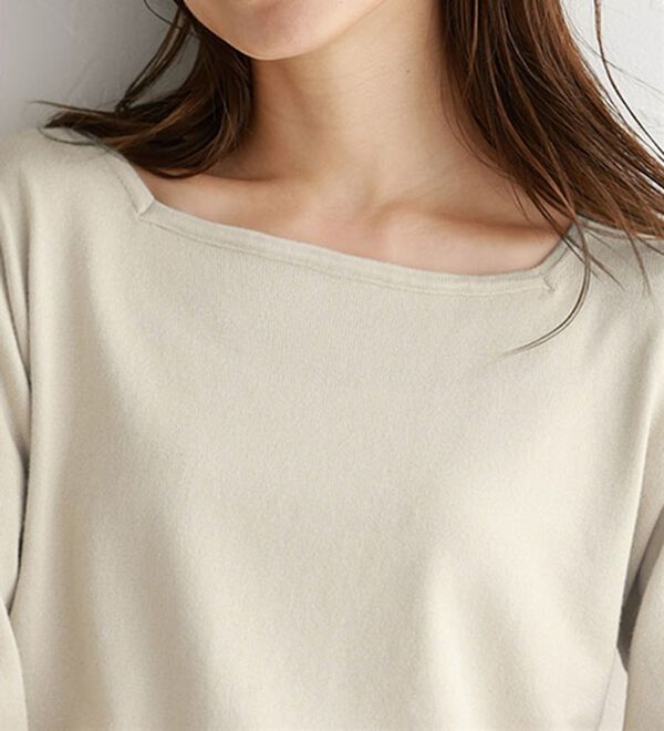 Pierrot（ピエロ）の「【選べるネック】シルクタッチバルーンニット（ニット・セーター）」｜詳細画像