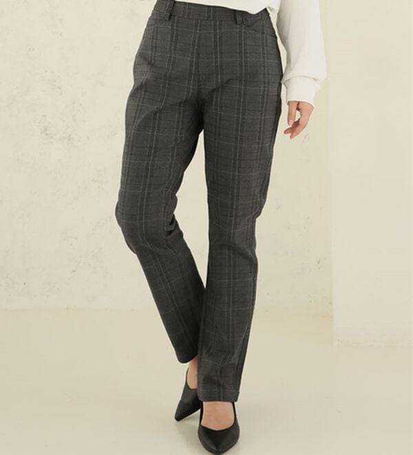 A HAPPY MARILYN（アハッピーマリリン）の「【Ｌ～５Ｌ】楽・暖・美脚！ストレッチ裏起毛パンツ（フルレングスパンツ）」｜グレンチェック