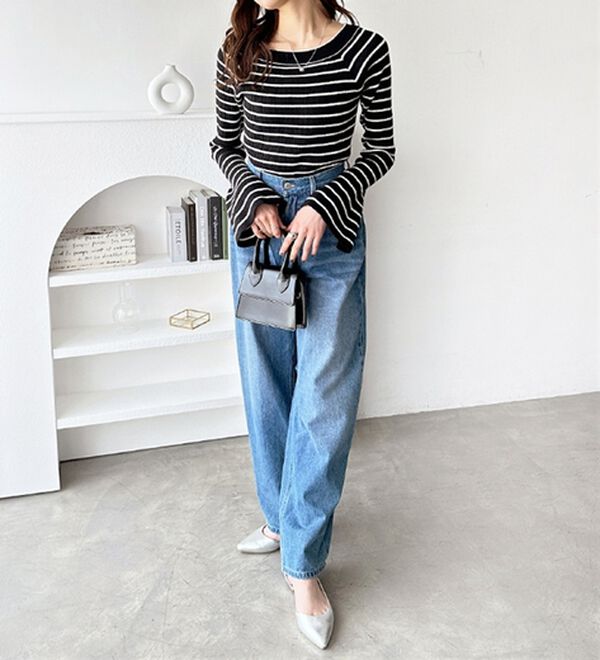 GeeRA（ジーラ）の「バレエネックフレアスリーブニット（ニット・セーター）」｜詳細画像