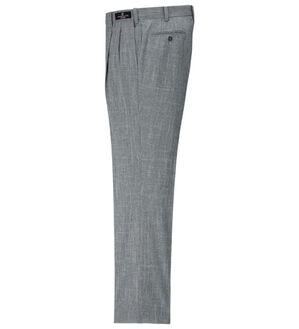 「裾上げ済杢調爽やかウエストストレッチスラックス（メンズスラックス）」｜グレー