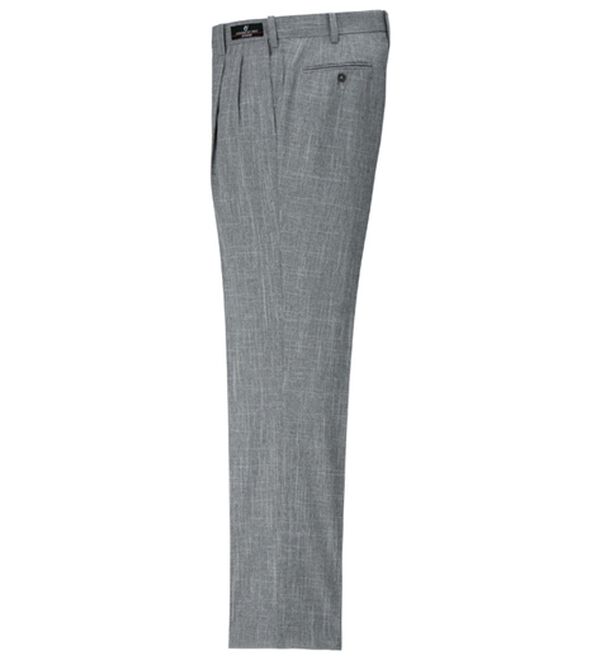 「裾上げ済杢調爽やかウエストストレッチスラックス（メンズスラックス）」｜グレー