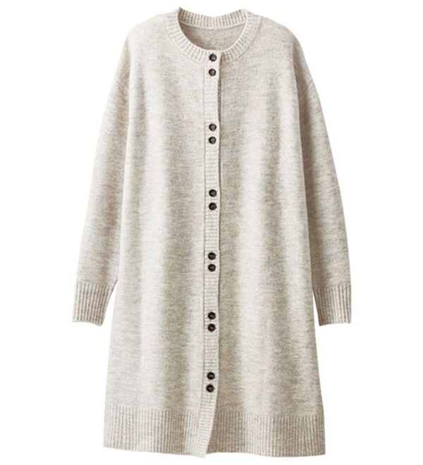 BELLUNA（ベルーナ）の「メランジ調ボタンデザインニットカーディガン（ニットカーディガン）」｜アイボリー系