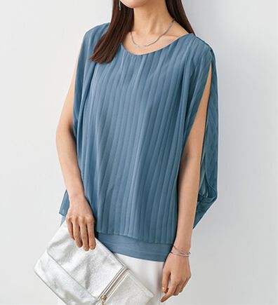 BELLUNA（ベルーナ）の「ふんわりシフォンで視覚効果ブラウス（ブラウス）」