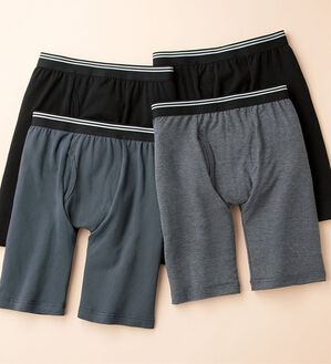 「【４枚組】腰あて付あったかロングボクサー（メンズボクサーパンツ）」｜詳細画像