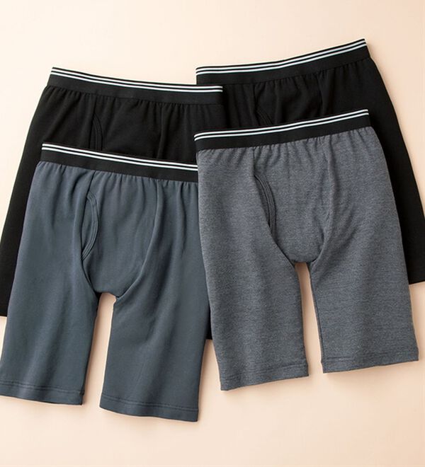 「【４枚組】腰あて付あったかロングボクサー（メンズボクサーパンツ）」｜詳細画像