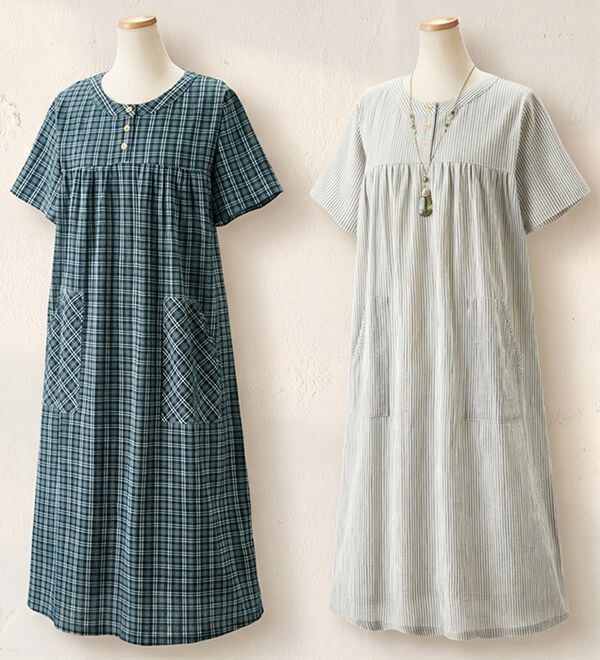 ルフラン（ルフラン）の「【２色組】おうちで涼やか夏の楊柳ワンピ（その他ワンピース）」｜詳細画像
