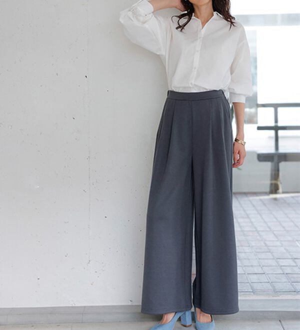 RANAN（ラナン）の「柔らかあったか！裏起毛ロングフレアガウチョパンツ（フルレングスパンツ）」｜詳細画像