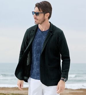 「＜コムルヴァン・オム＞ペーパーヤーン涼感ジャケット（メンズジャケット）」｜ブラック