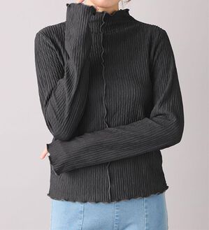 alotta（アロッタ）の「メロウ使いハイネックプルオーバー（カットソー）」｜チャコール