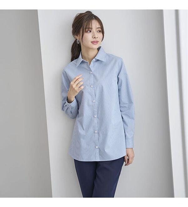 BELLUNA（ベルーナ）の「【選べる袖丈】洗える！ストレッチイージーケアシャツ（シャツ）」｜詳細画像