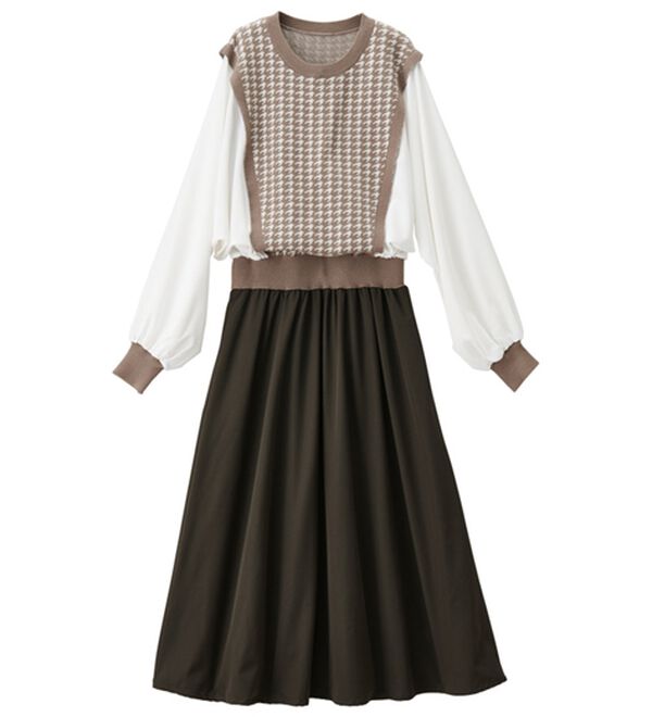 RANAN（ラナン）の「重ね着風ドッキングワンピース（ドッキングワンピース）」｜詳細画像