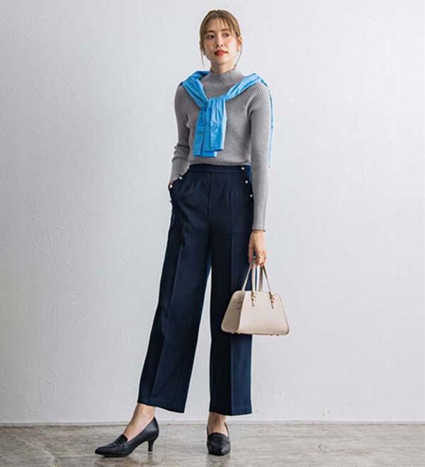 Pierrot（ピエロ）の「着回しストレッチリブハイネックニット（ニット・セーター）」｜詳細画像