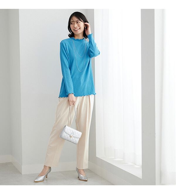 BELLUNA（ベルーナ）の「ボタン使いウエスト調節テーパードパンツ（テーパードパンツ）」｜詳細画像