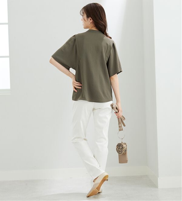 BELLUNA（ベルーナ）の「【快適Ｌａｂ．】お手入れ楽々ビンテージ調素材ブラウス（ブラウス）」｜詳細画像